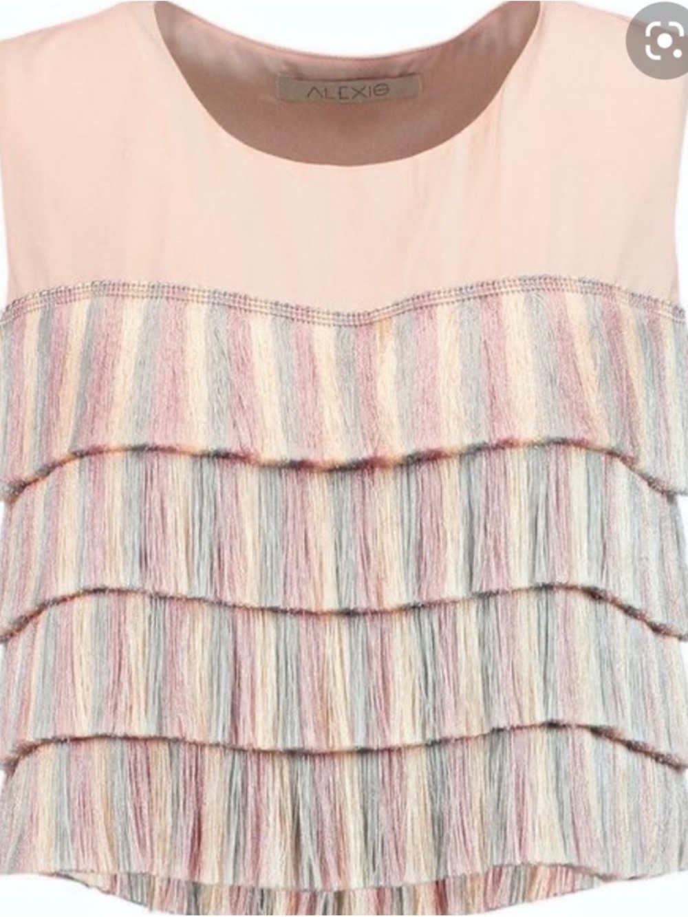 Alexis Pastel Multi-Color Fringe Crop Top